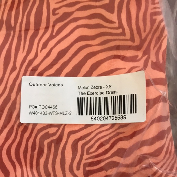 Outdoor Voices exercise dress in melon zebra, XS - Picture 2 of 3